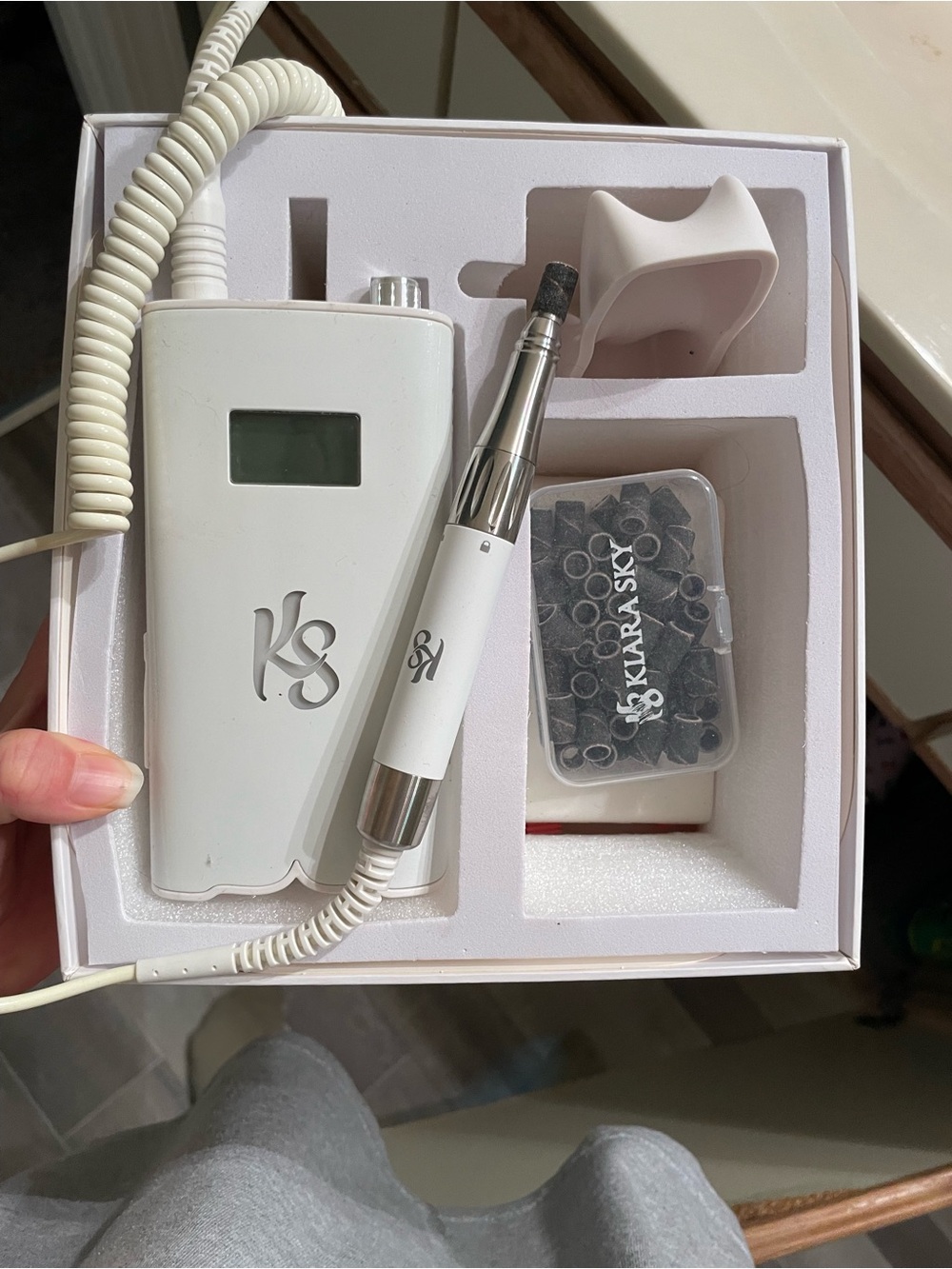 Kiara Sky White Portable Electric Nail Drill Kit